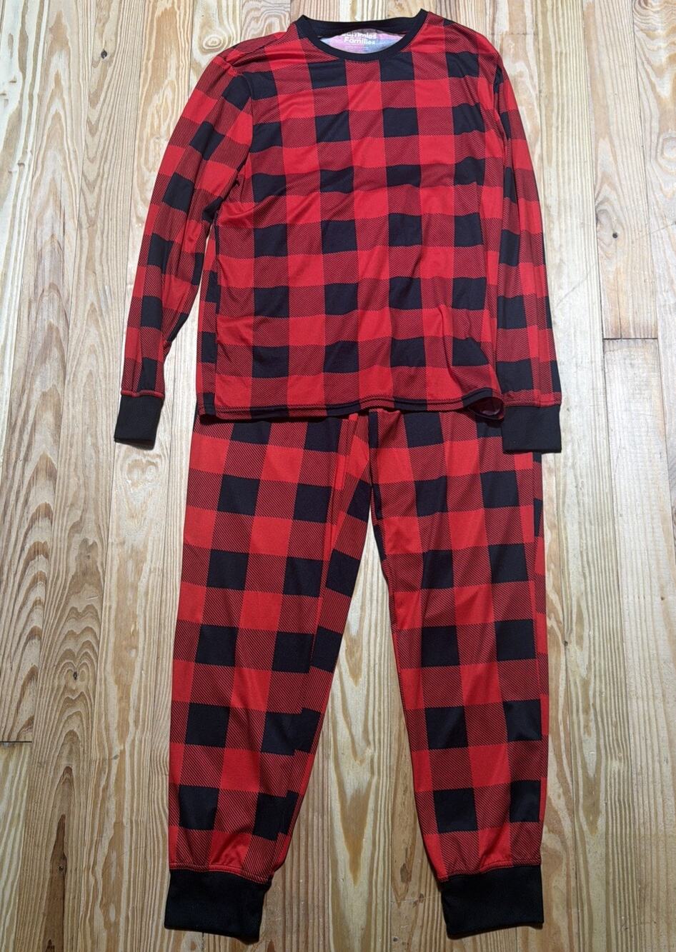 NEW Jammies For Your Families Pajamas Mens M Red Buffalo Plaid Sleep Set
